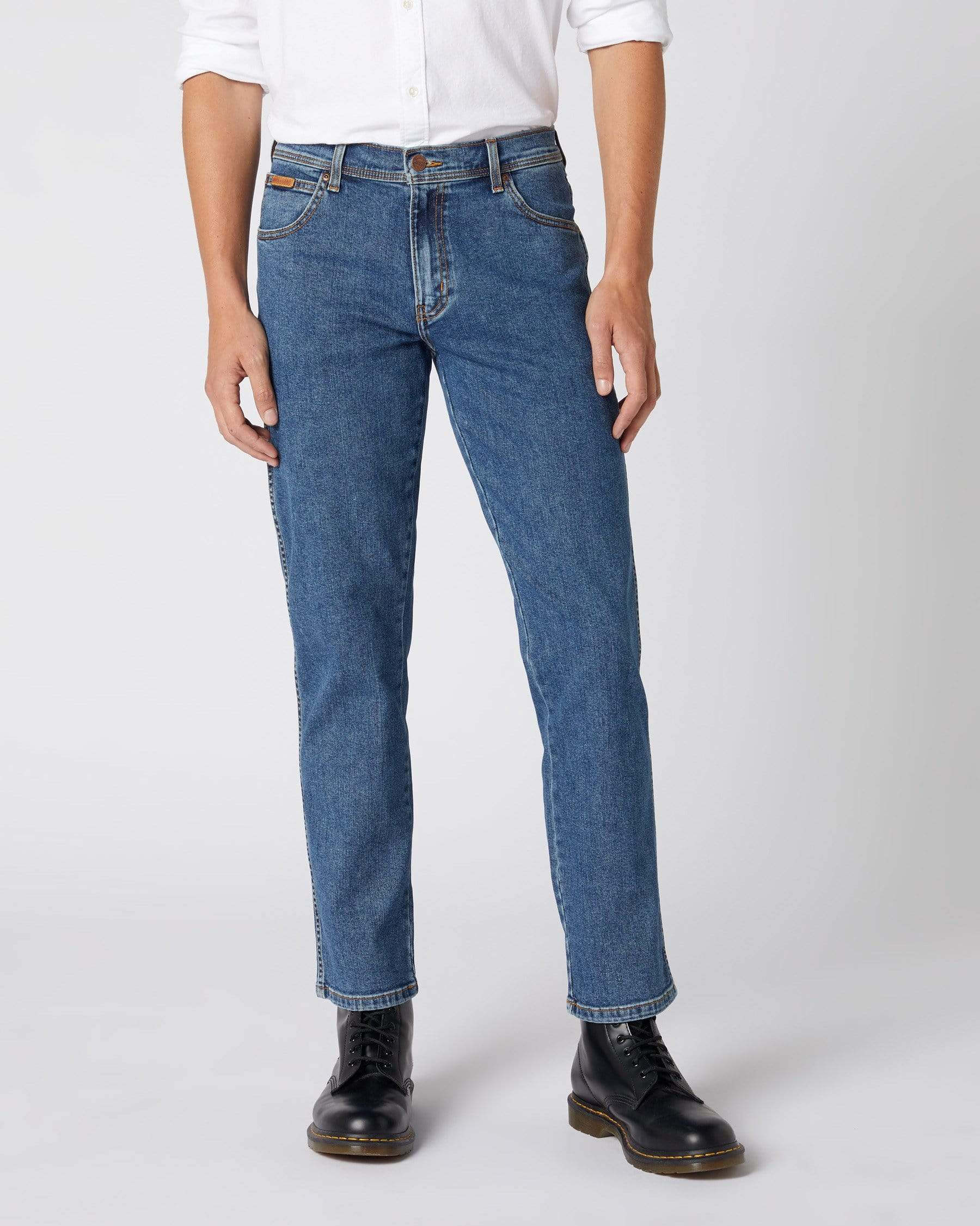 Texas Stretch Authentic Straight Mens Jeans - Stonewash Blue