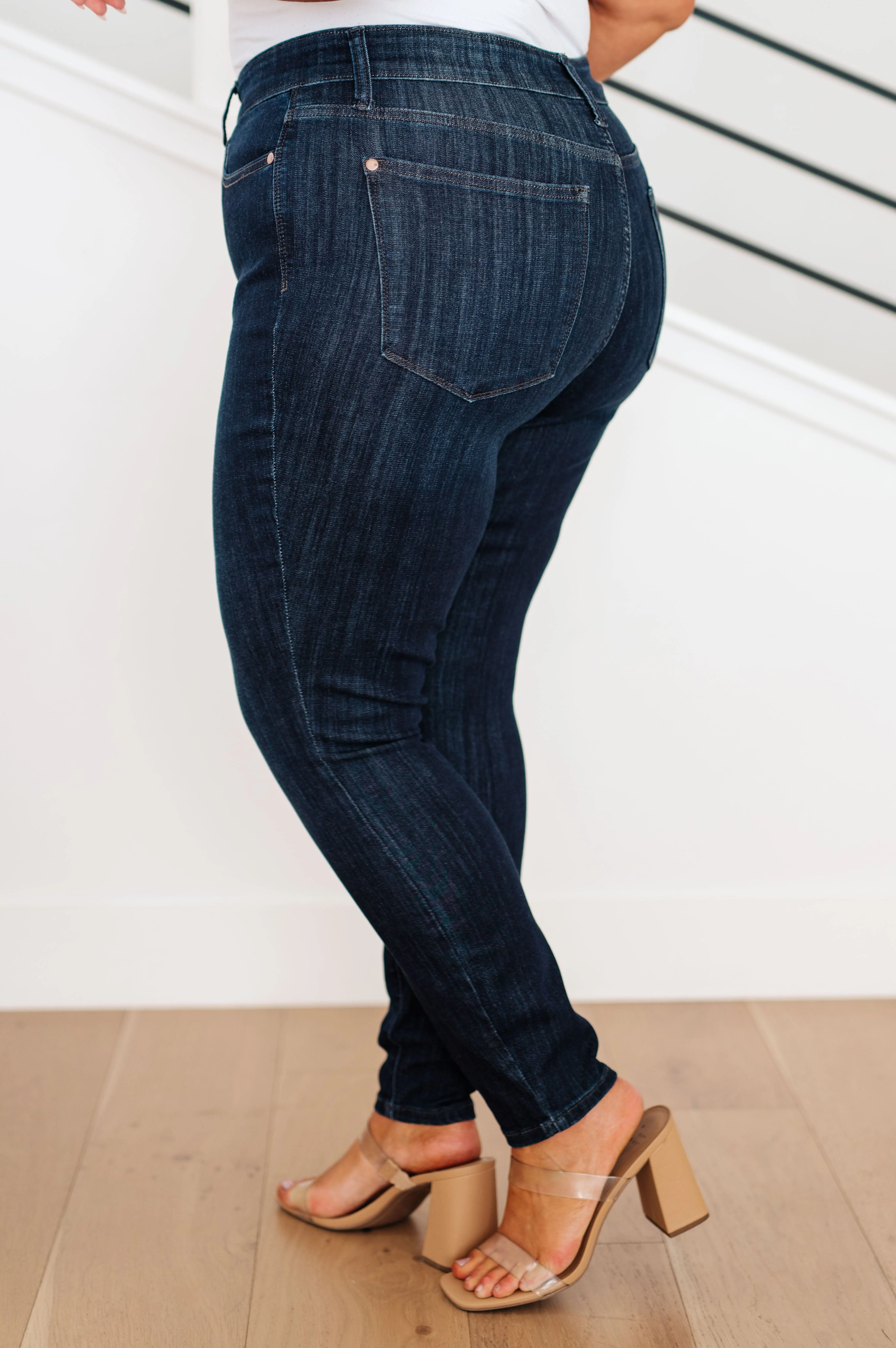 Blue Celecia High Waist Hand Sanded Resin Skinny Jeans