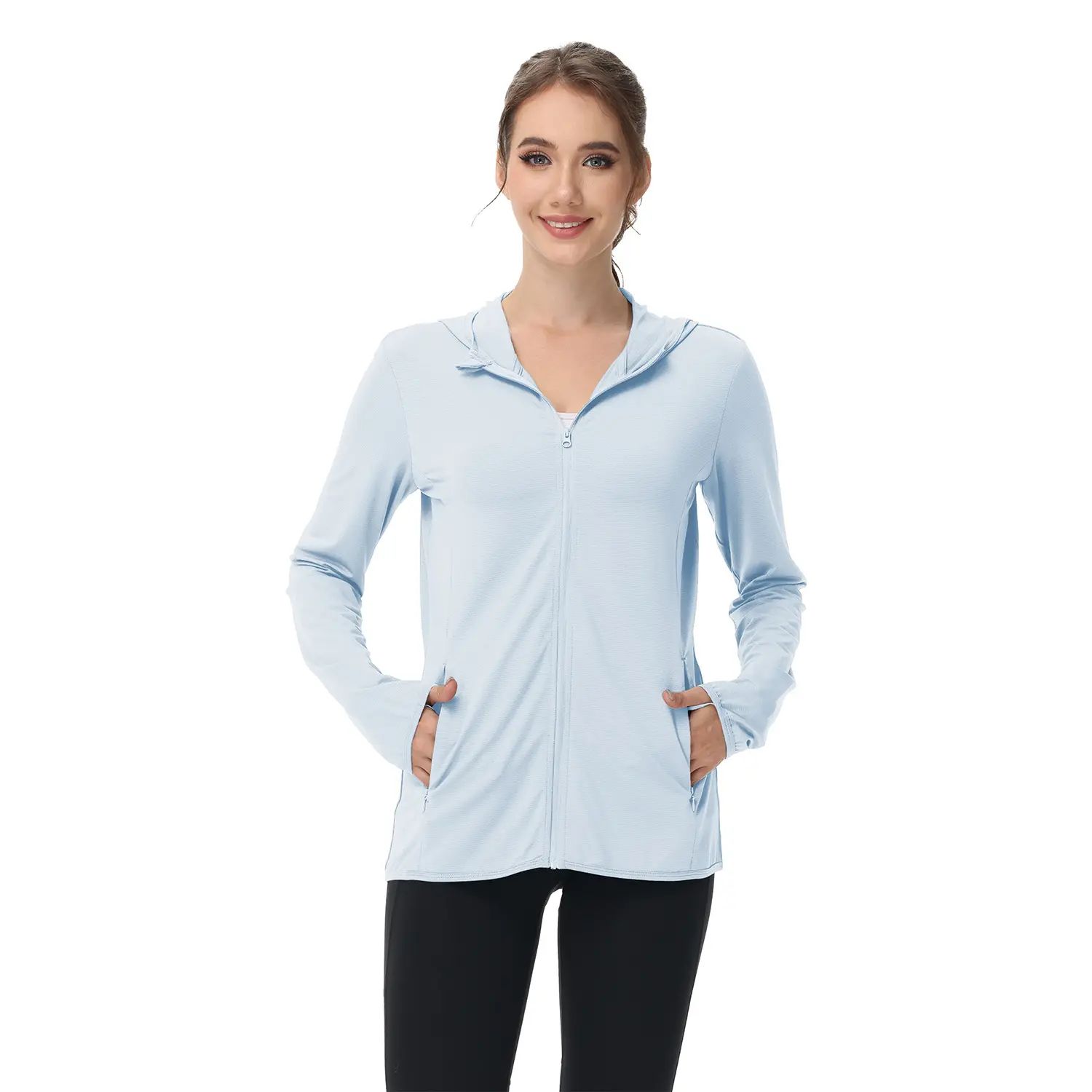Women's Lightweight Long-Sleeved Sunscreen Hoodie Jacket - Full-Range Large Elastic