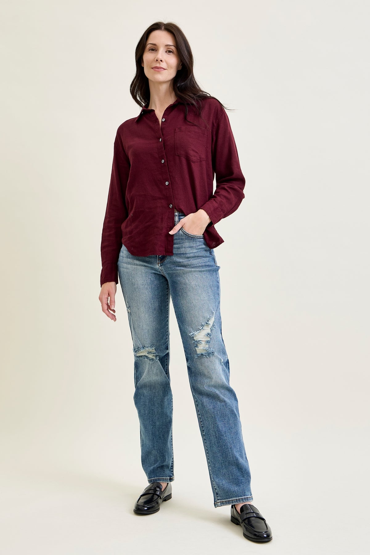 Brett Distressed Dad Jeans