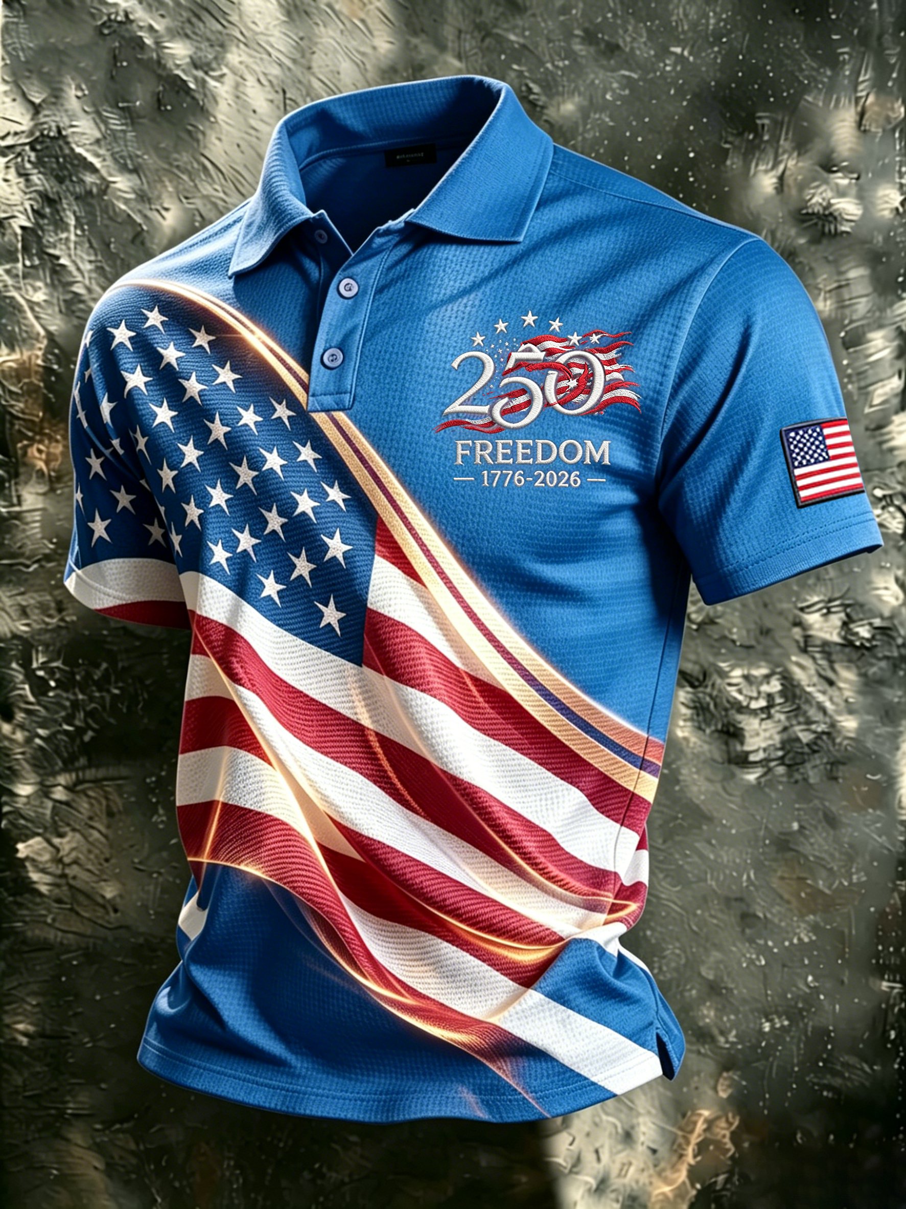 Men's U.S. 250th Anniversary Short-Sleeve Printed Polo Shirt