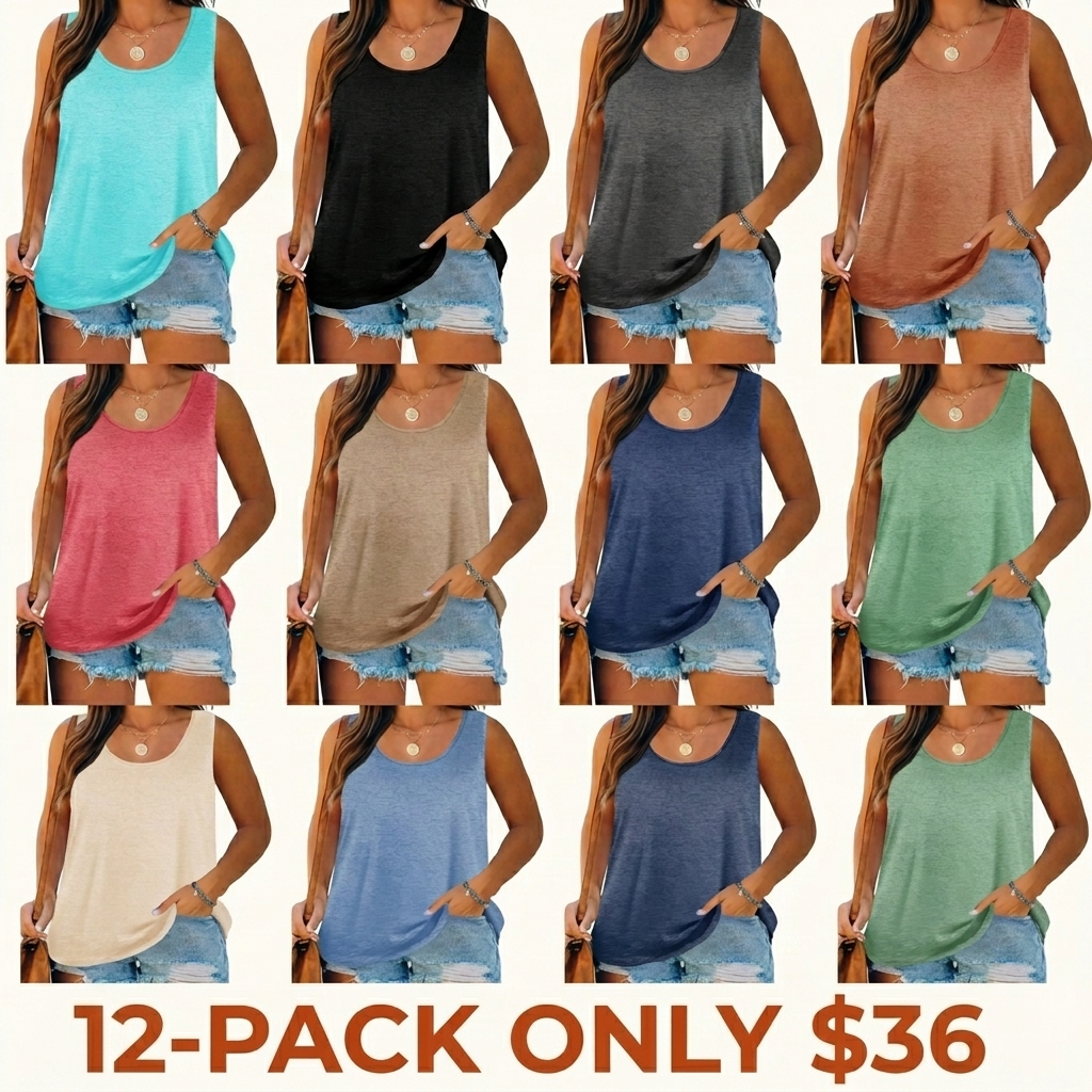 Plus Size Tank Tops for Women Summer Sleeveless Scoop Neck T-Shirts Tops Casual Tees Tunics Shirts