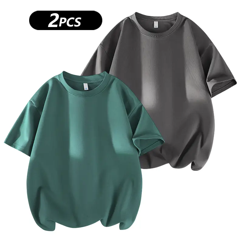 Men's 3PCS 100% cotton Crew Neck T-Shirts Set - Soft Loose Fit Navy Gray Black Tees for Casual Daily Wear