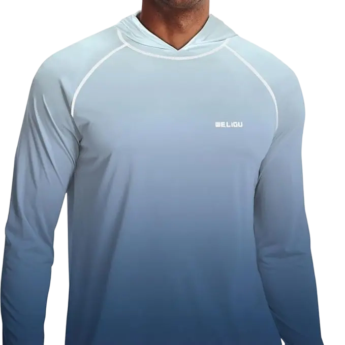 Men's UPF 50+ Sun Protection Hoodie Shirt Long Sleeve SPF Fishing Outdoor UV Hiking Lightweight Shirts
