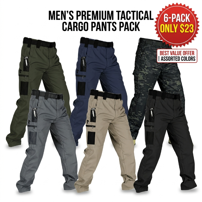 Men's Solid Color Durable Outdoor Training Pants, Fishing, outdoor activities, work, hiking, camping