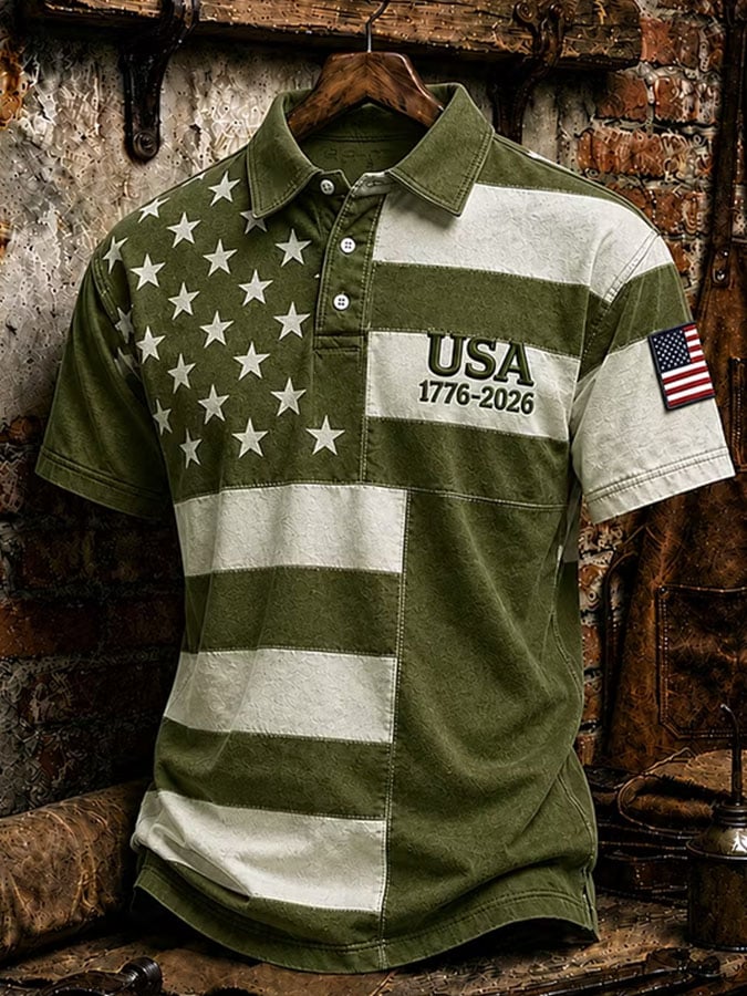 Men's Casual Printed Polo Shirt