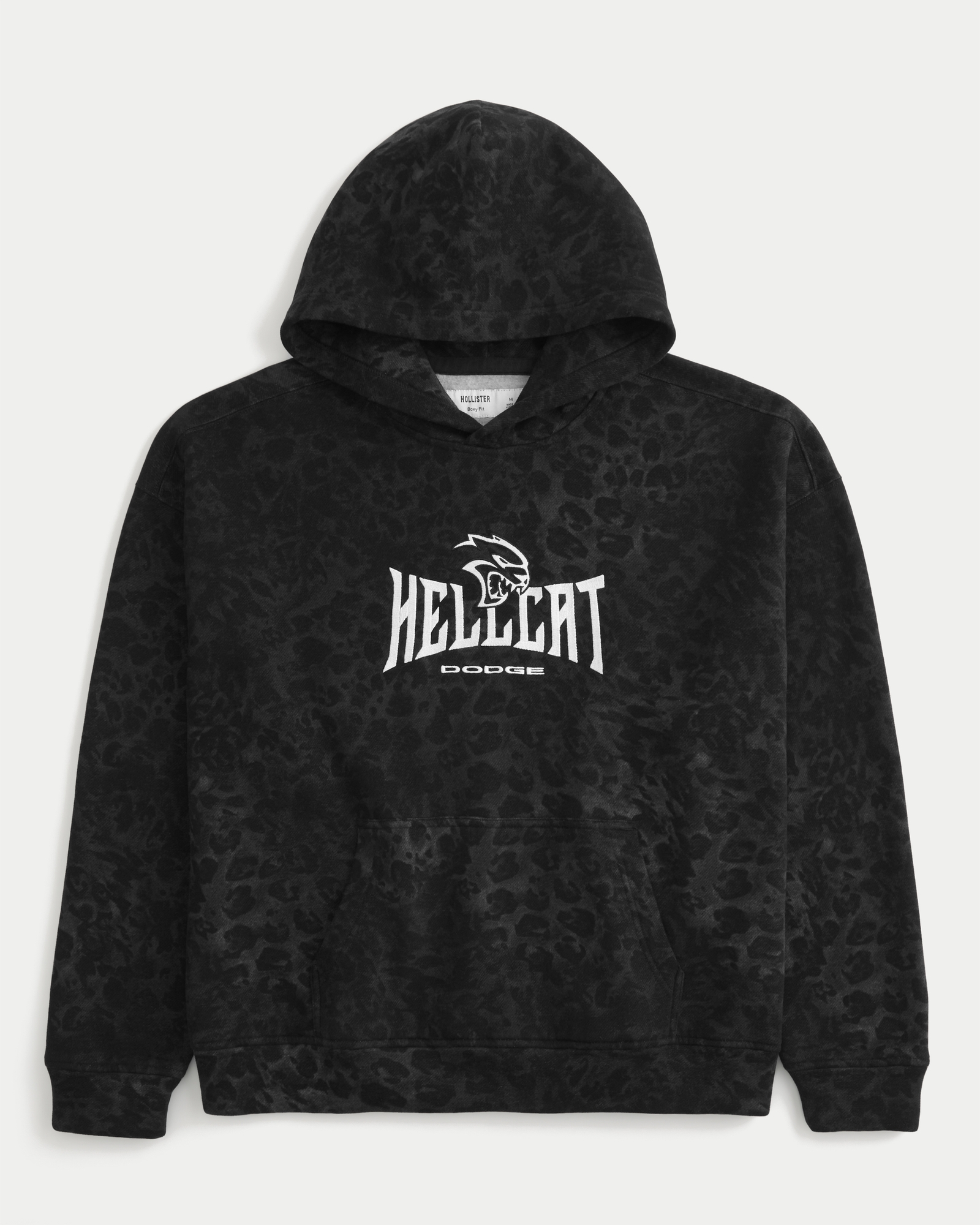 Boxy Dodge Demon Graphic Zip-Up Hoodie