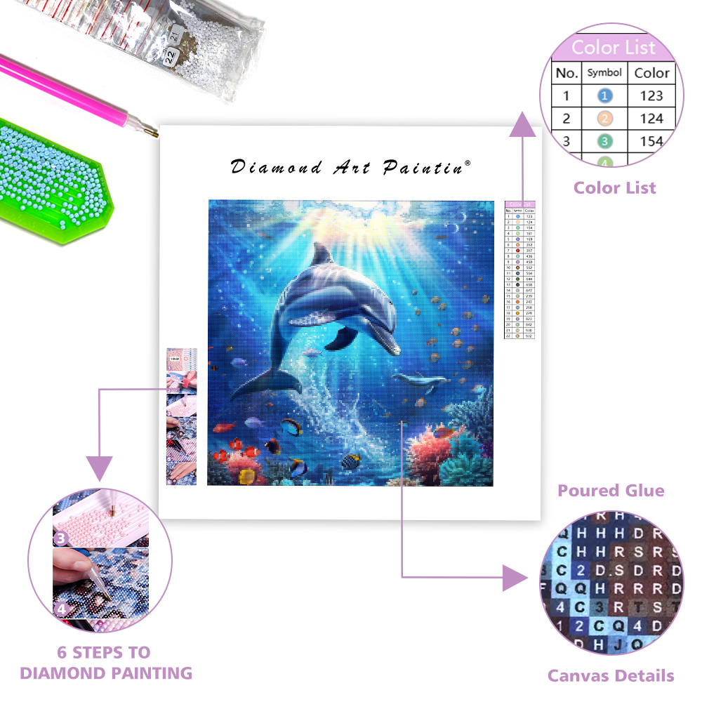 Ocean Dolphin Harmony - Diamond Painting