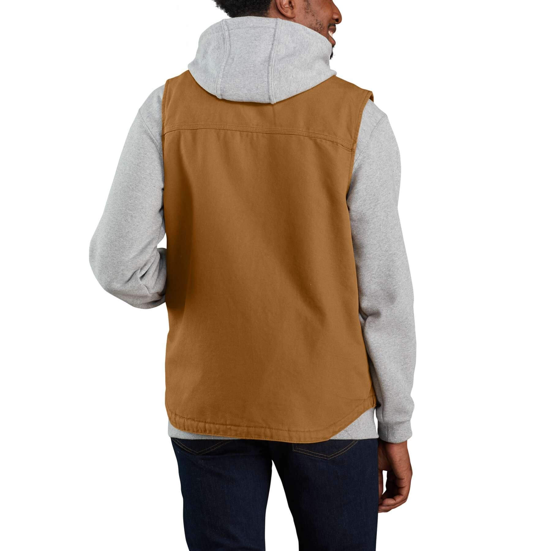CHT Washed Duck Loose Fit Sherpa-Lined Mock Neck Gilet Vest 104277