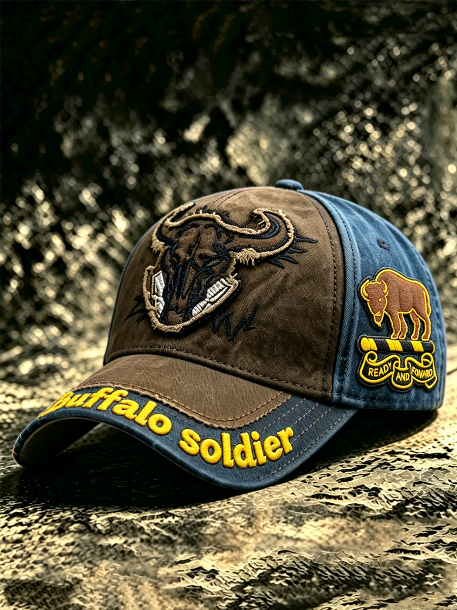 Retro Buffalo Soldier Art Print Casual Cap