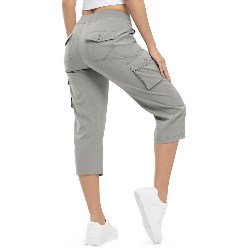 Women's Quick-Dry Hiking Capris with 6 Pockets – Lightweight Cargo Outdoor Shorts