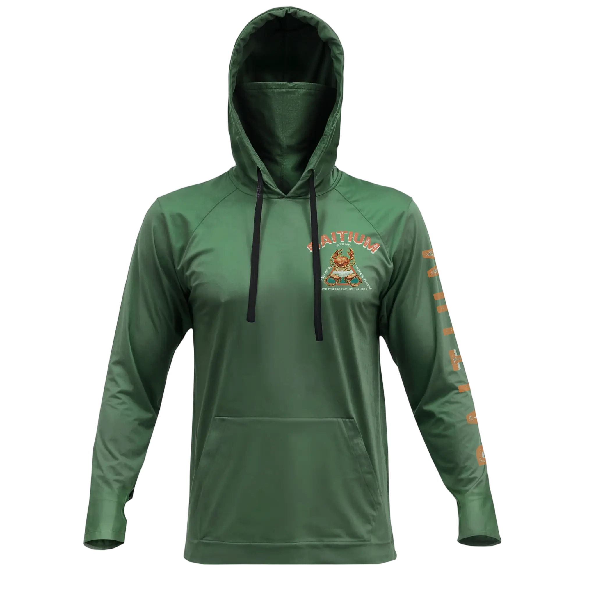 Men’s Hooded UPF 50 Long Sleeve Fishing & Construction Shirt with Gaiter