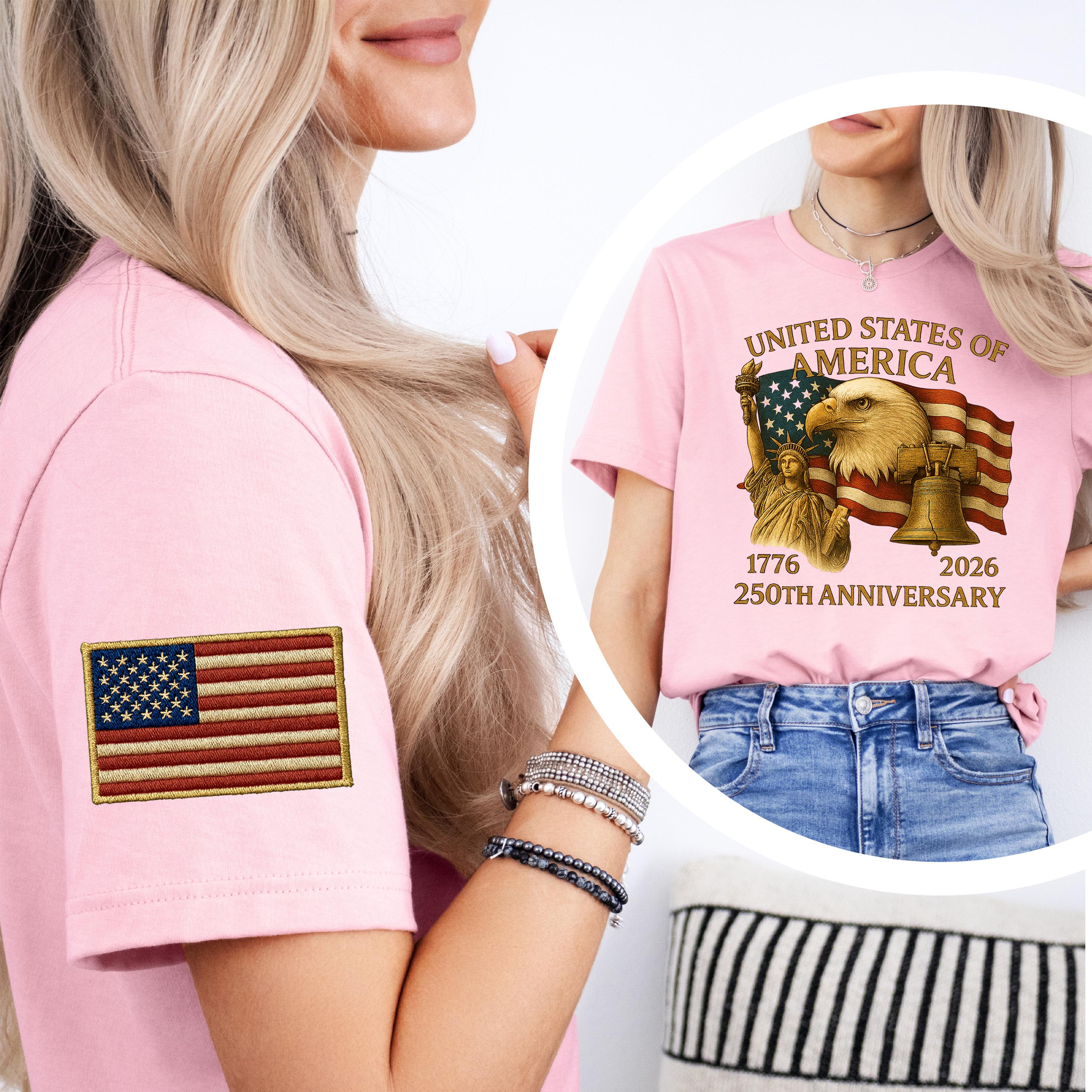 Women's Casual American 250Th Anniversary Commemorative T-Shirt
