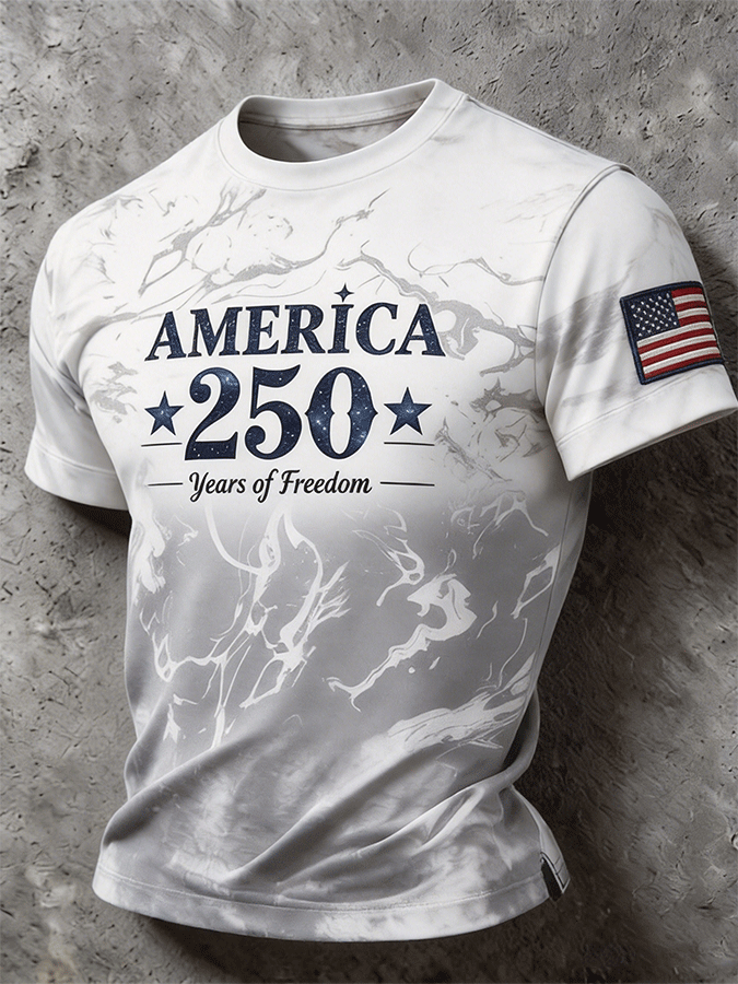 Men's America 250 Years of Freedom Tie-Dye Patriotic T-Shirt