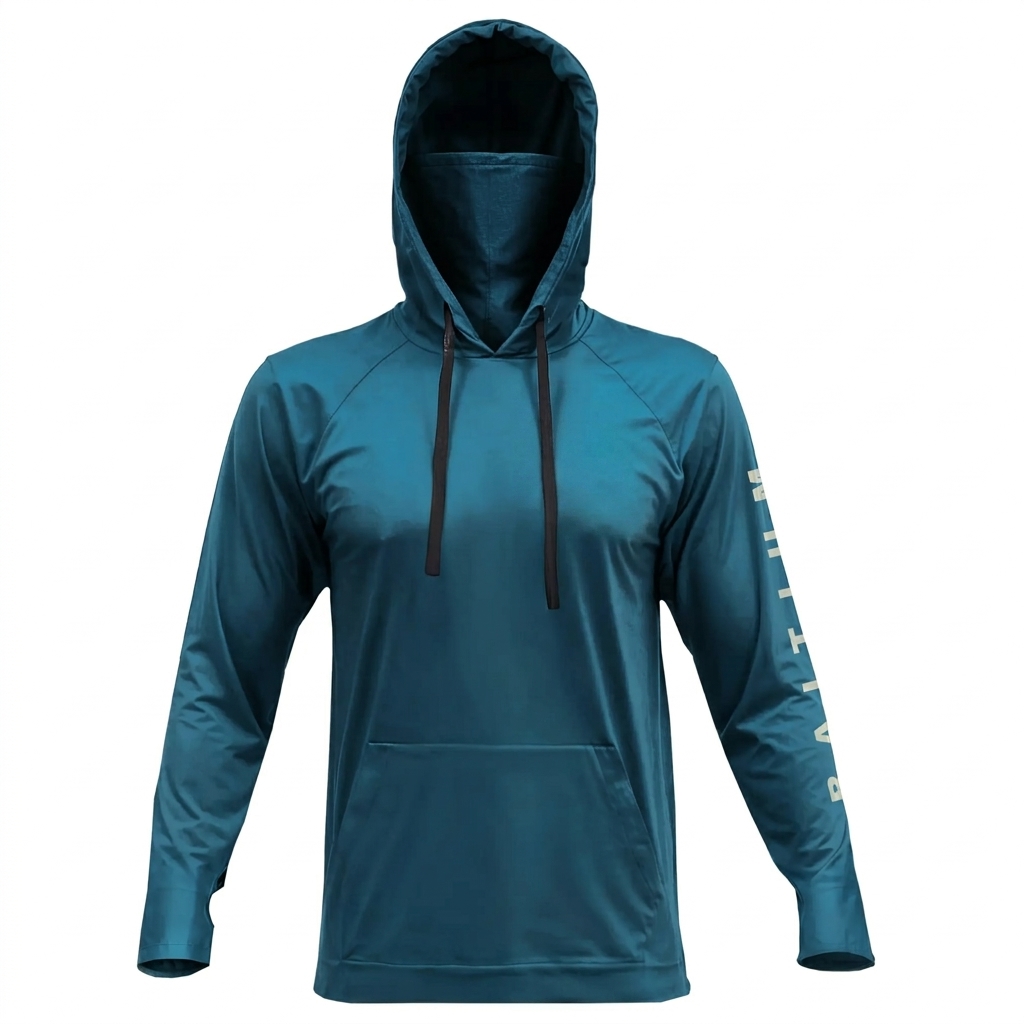 🔥Men's UPF 50 Hooded Long Sleeve Outdoor Shirt with Gaiter Lightweight Moisture Wicking Fishing & Construction Work Wear