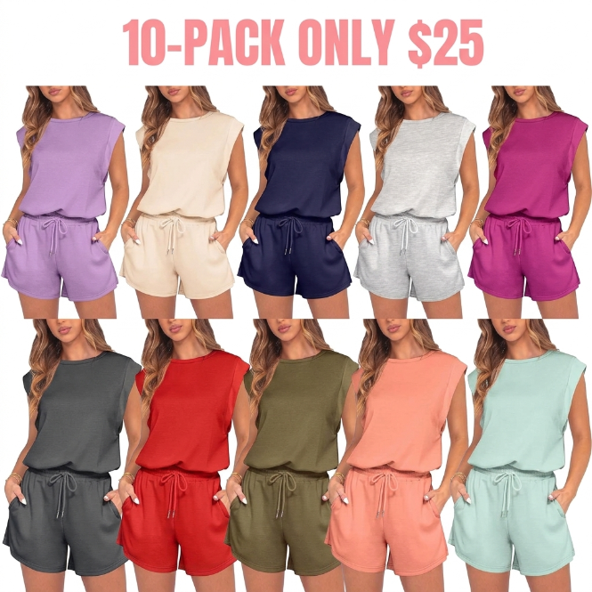 🌞 Adjustable Waist Utility Summer Romper