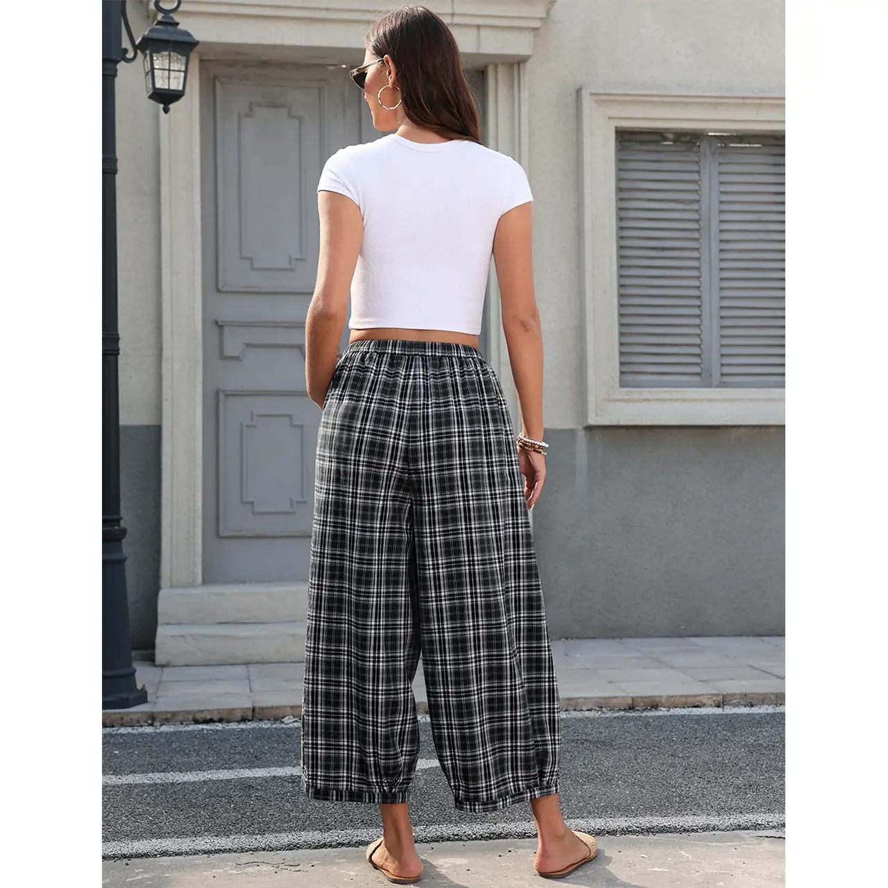 Womens Linen Wide Leg Pants