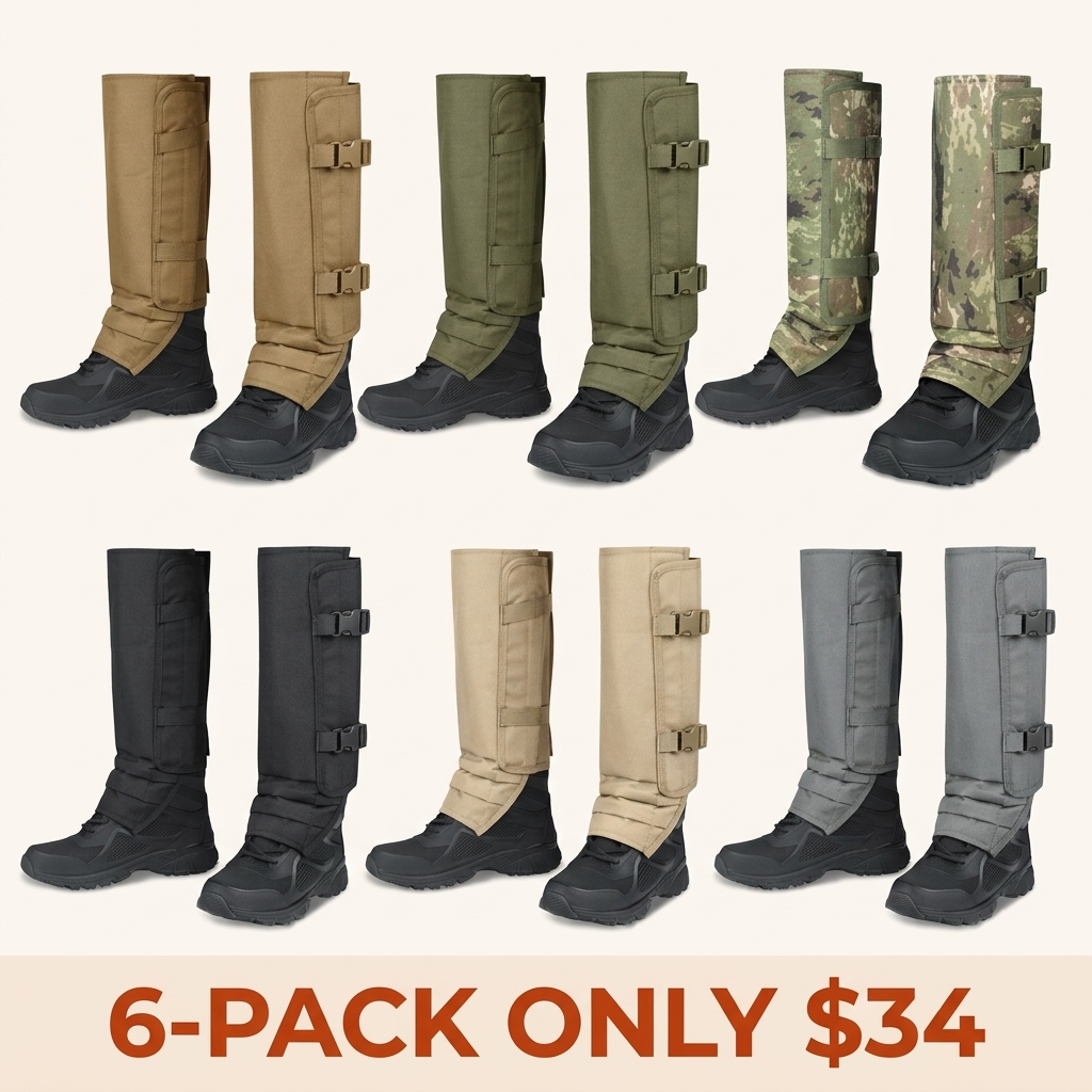 Unisex Adjustable Outdoor Snake-Resistant Leg Gaiters, Abrasion-Resistant Durable Fabric Protective Gear for Hunting, Hiking