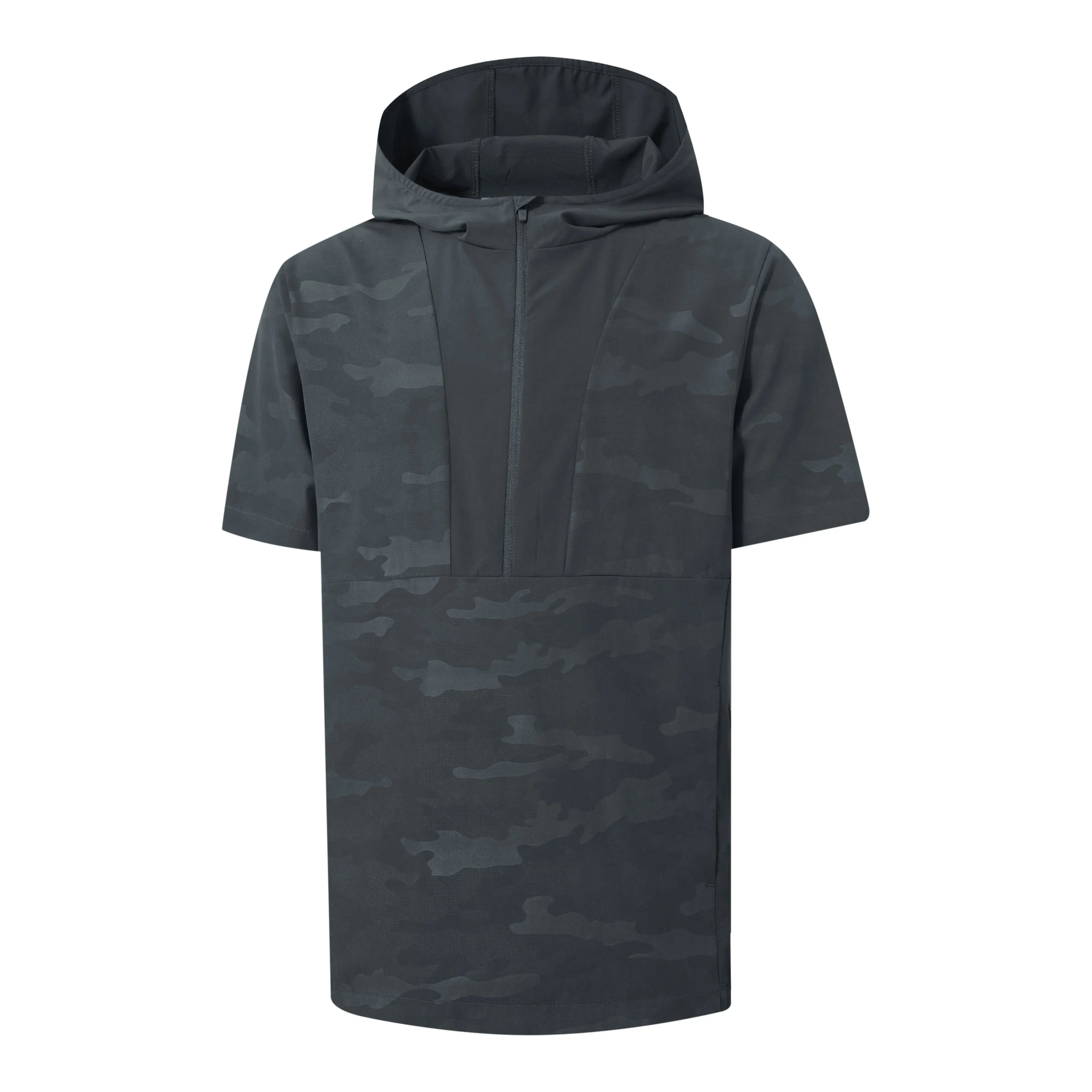 Short Sleeve Hoodies For Men Pocket Water