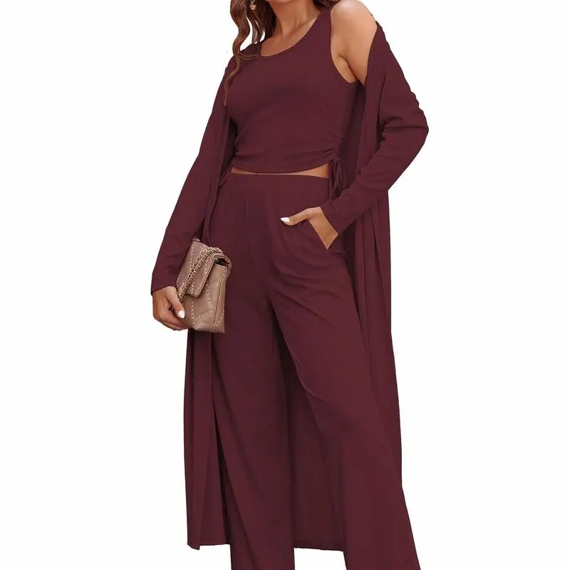 Women's Lightweight Sleepwear 3-Piece Set Sportswear