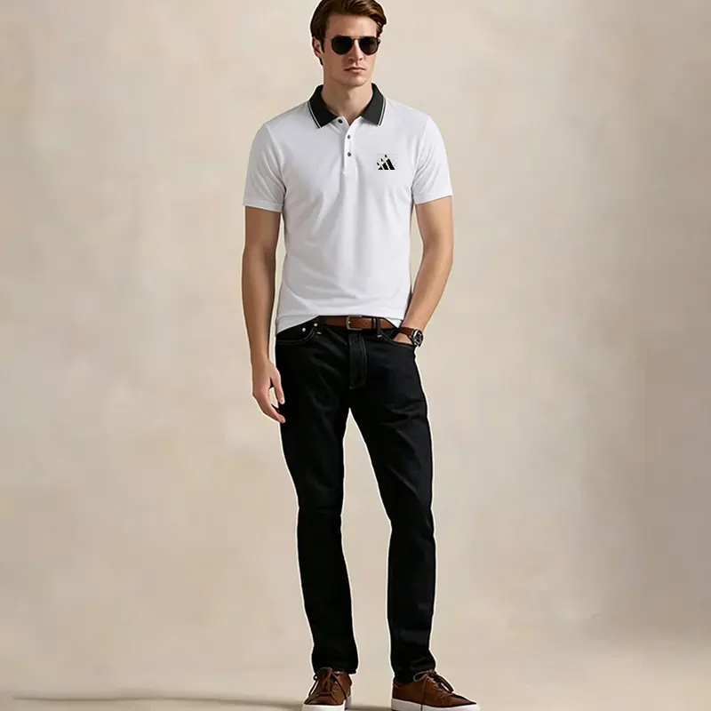 Men's polo shirt (with a structured collar), designed for business, golf, and casual occasions