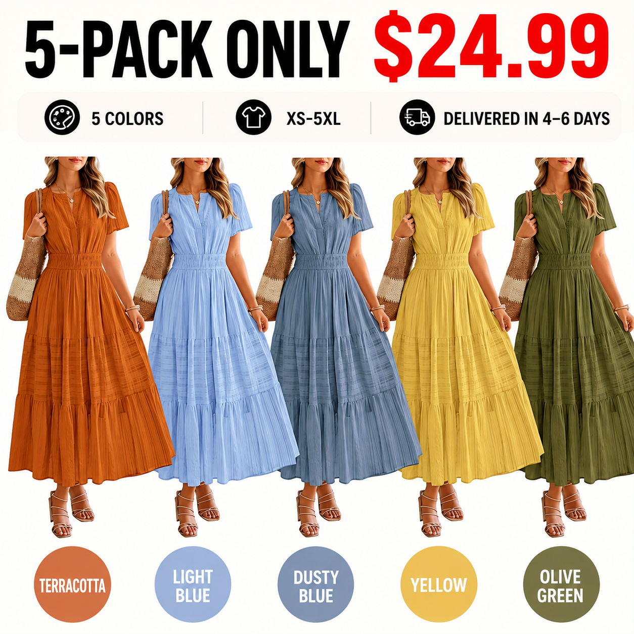 2026 Summer Casual Maxi Dress — Bohemian-Style Dress (With Pockets)