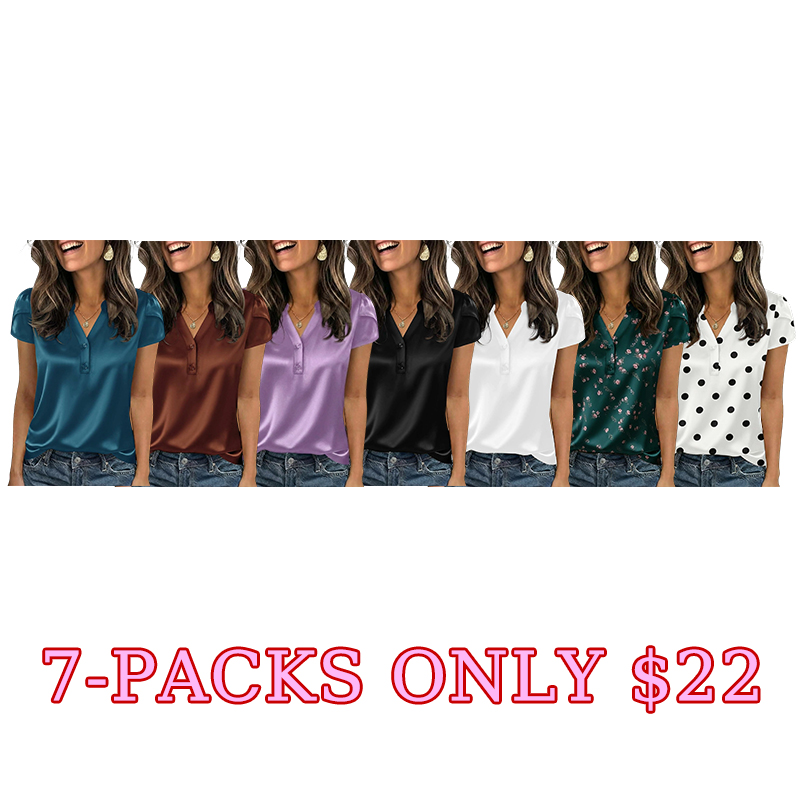 ✨ Silky Chic V-Neck Satin Blouse