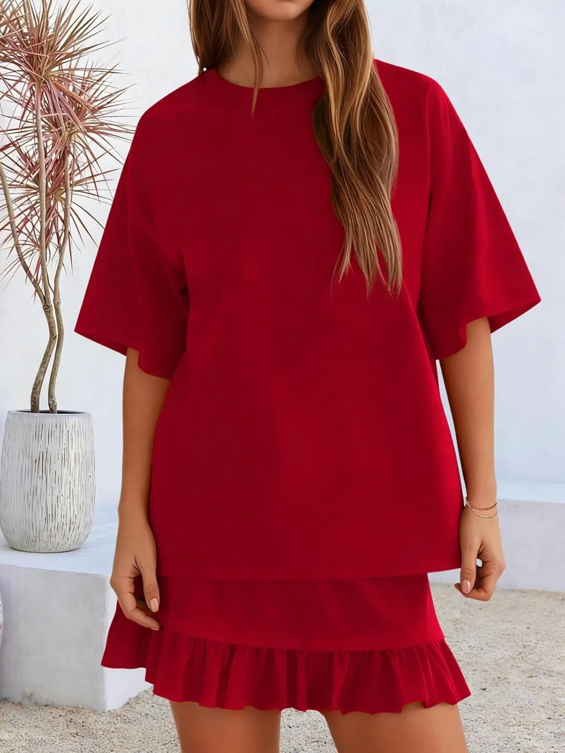 Women's 2-Piece Skirt Set for Summer Vacation