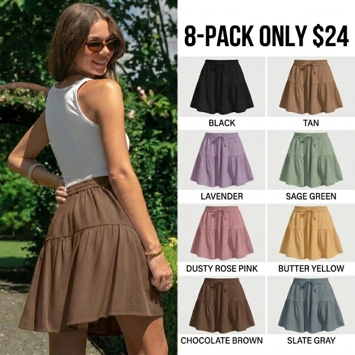 Women’s Linen-Blend Wide Leg Drawstring Summer Shorts
