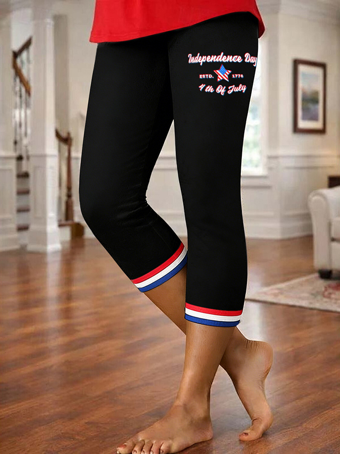 Women's Minimalist American 250Th Anniversary Printed Pants