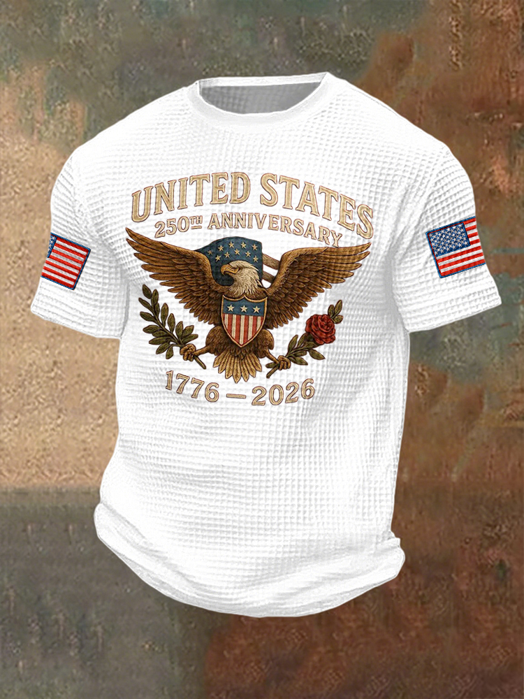 Men'S 250Th Anniversary Celebration Printed T-Shirt For American Independence Day