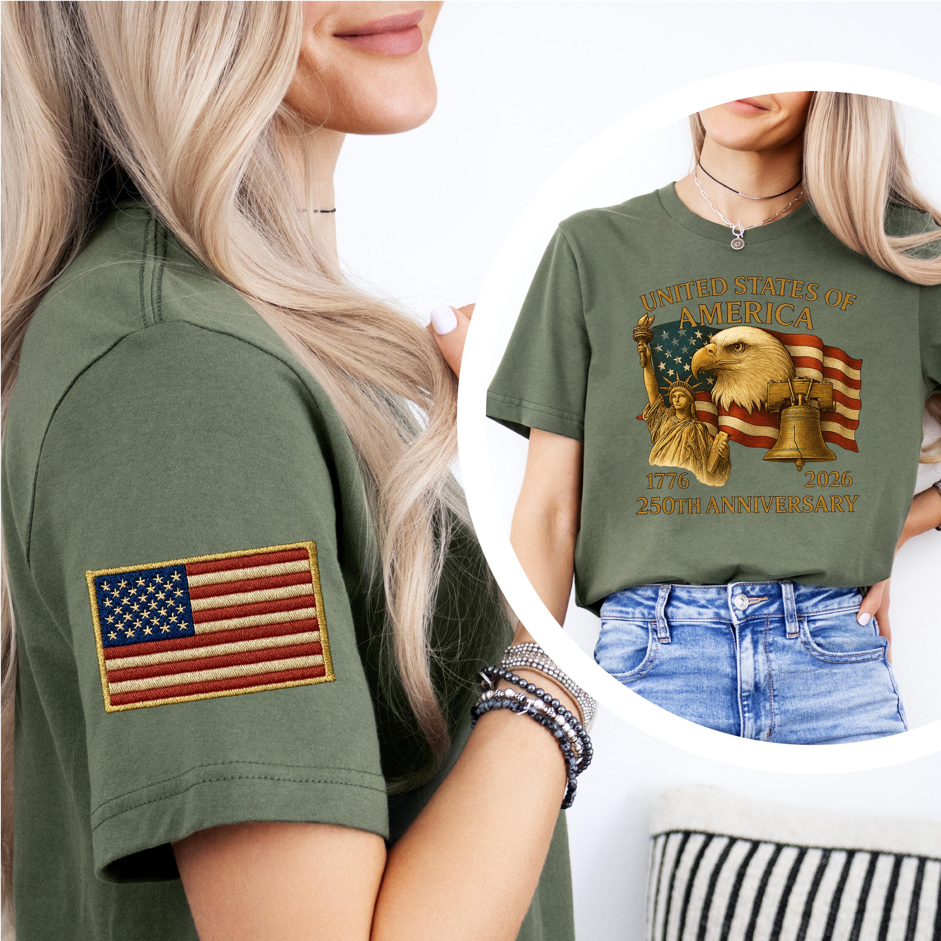 Women's Casual American 250Th Anniversary Commemorative T-Shirt