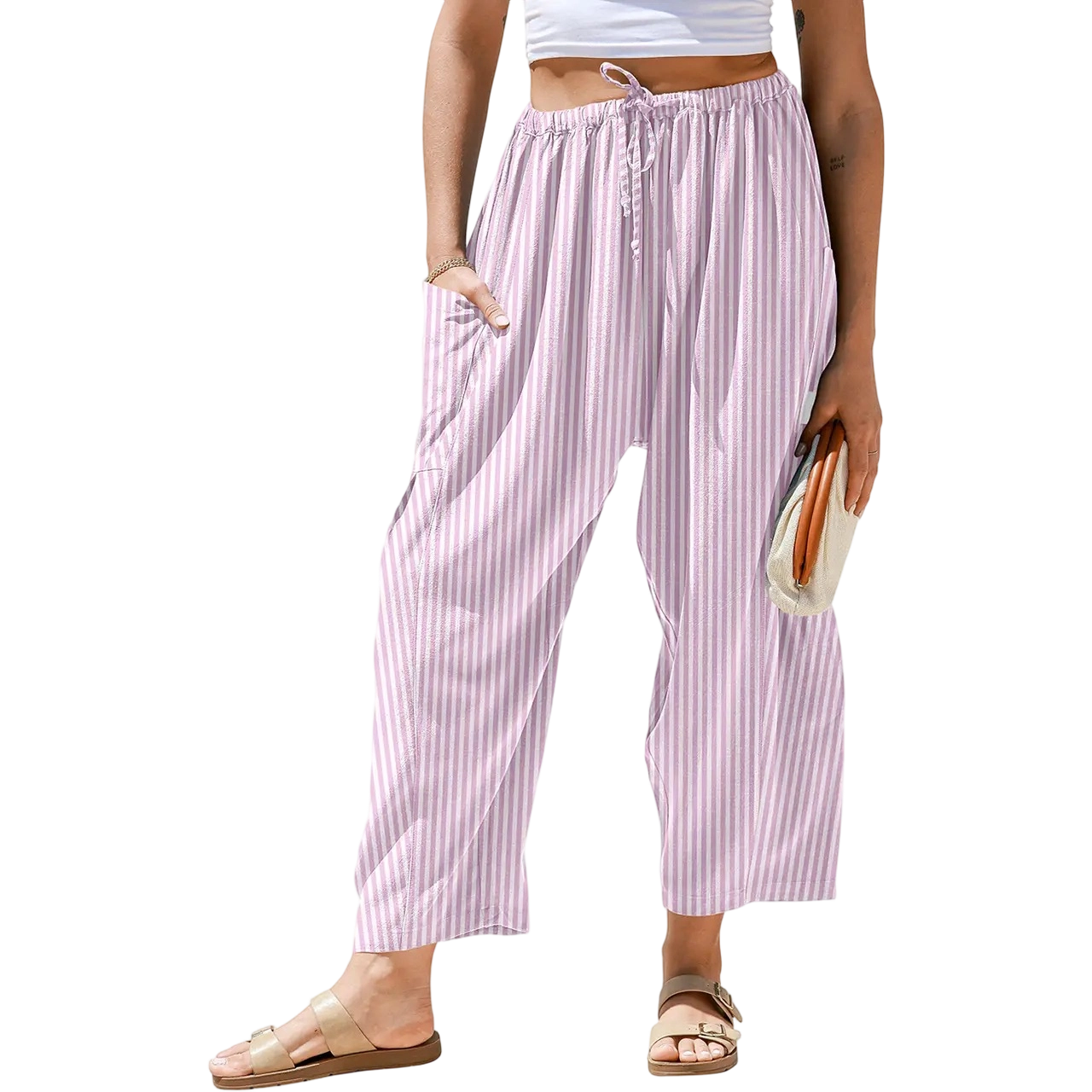 Women's SS26 Wide Leg Gingham Plaid Pants