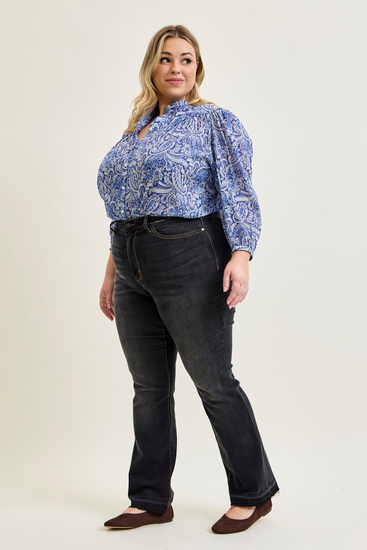 Daisy Released Hem Slim Bootcut Jeans - PLUS