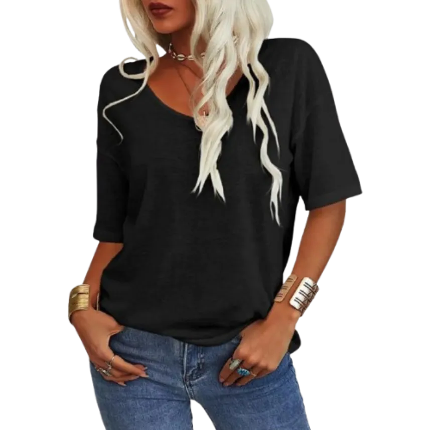 ✨Women's Solid Color V-Neck T-shirt [On Sale & Quick Ship!]