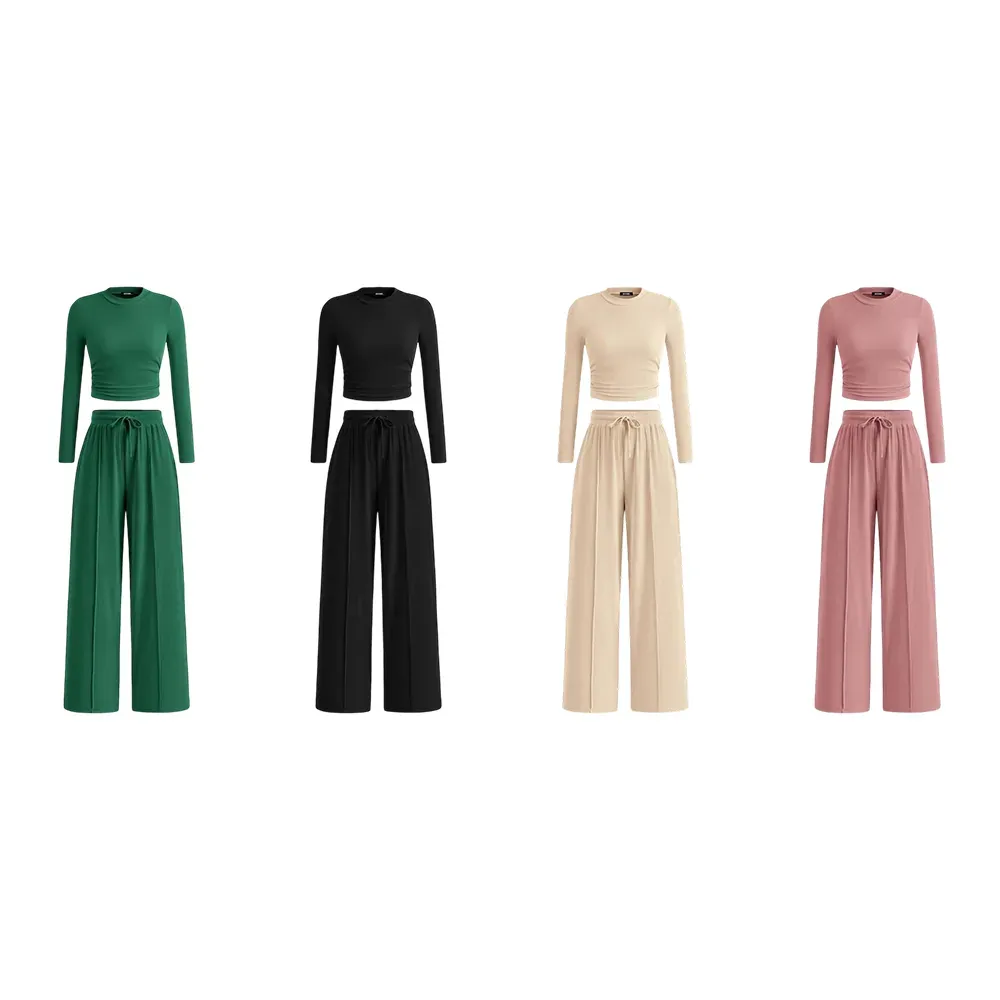 🔥Last Day 89% OFF🔥Women's Winter 2-Piece Set – Warm Top & Wide-Leg Pants