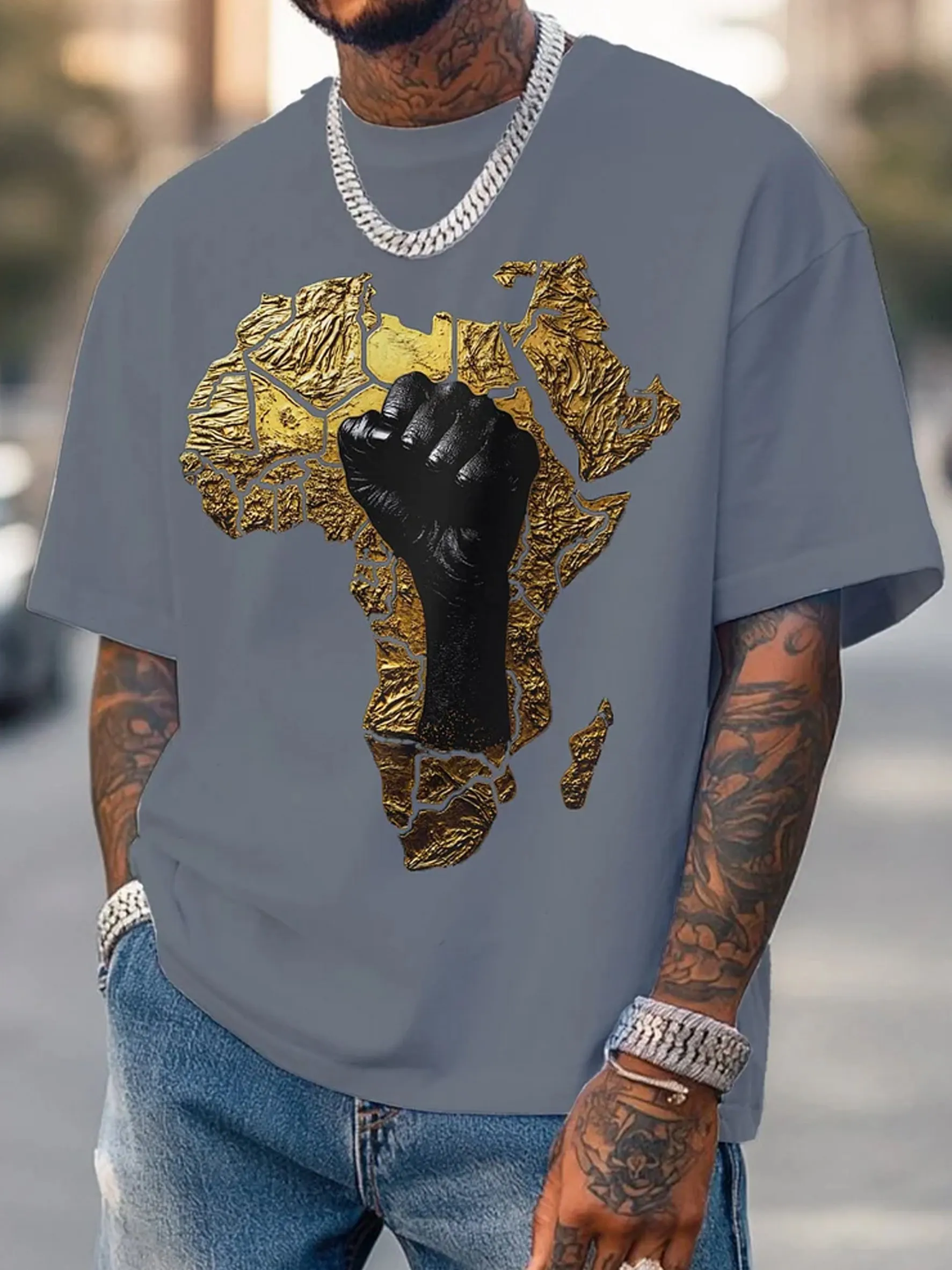 Men's Retro African Culture Print Casual Top