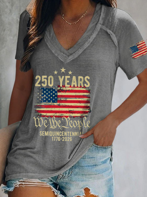 Women'S 250Th Anniversary Printed Casual T-Shirt From The United States