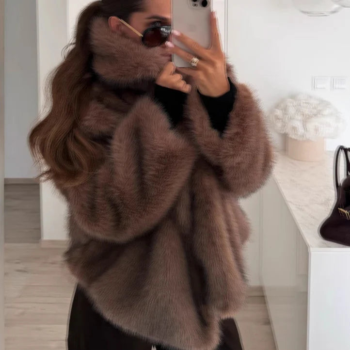 MELINA | Manteau Luxe En Fourrure