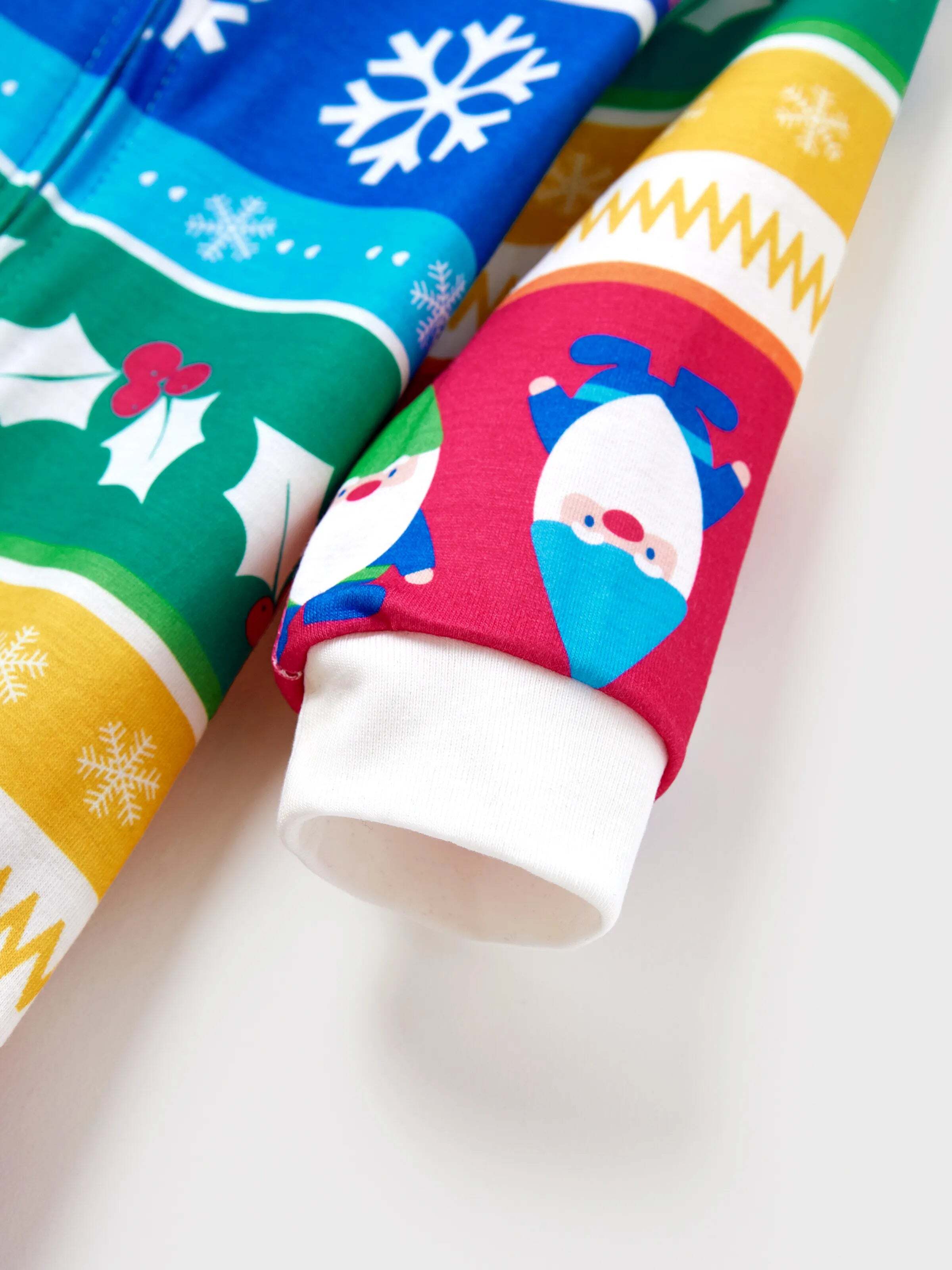 Christmas Matching Family Pajamas Set Christmas Gnome Striped PJS with Christmas Socks Multi-color