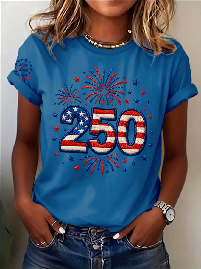 Women's American 250th Anniversary Printed Casual T-Shirt
