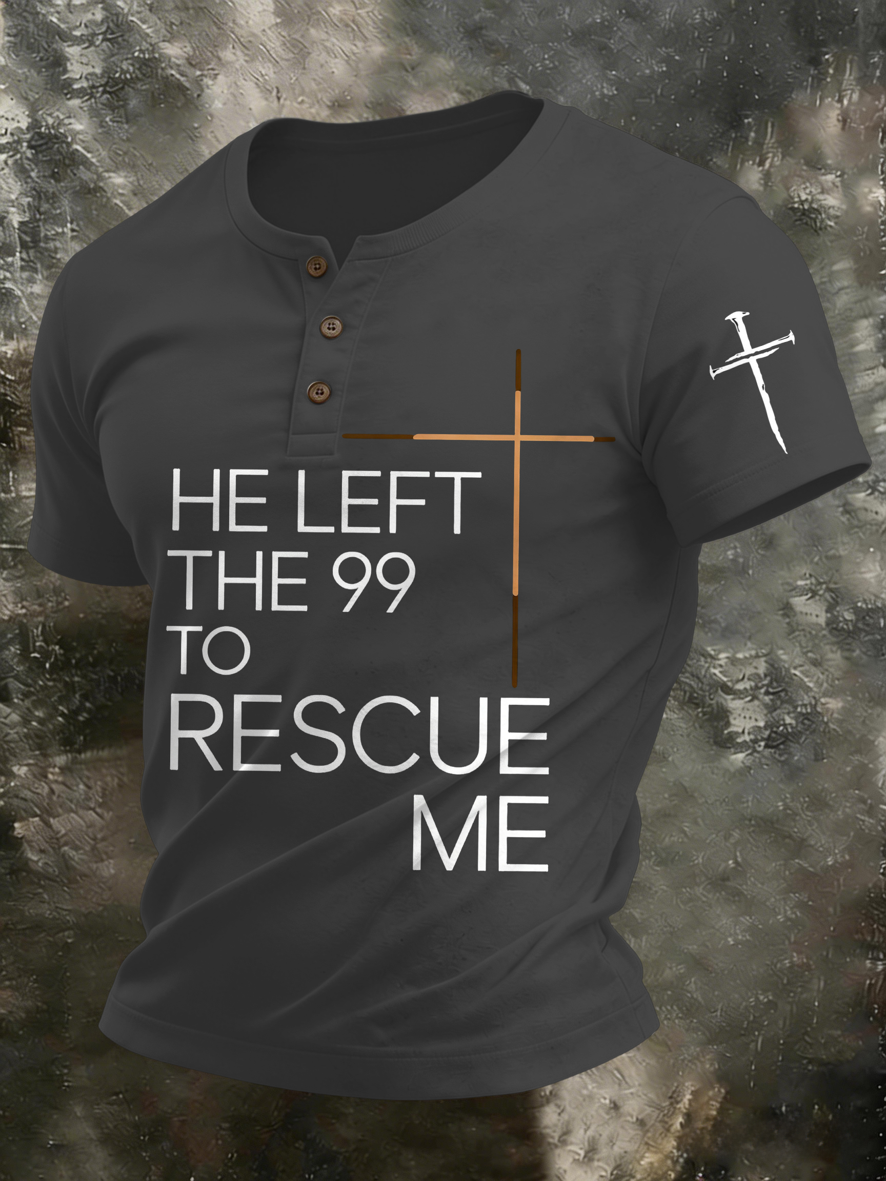 Men'S Casual Faith In Christ Jesus Henry Collar Polo Shirt