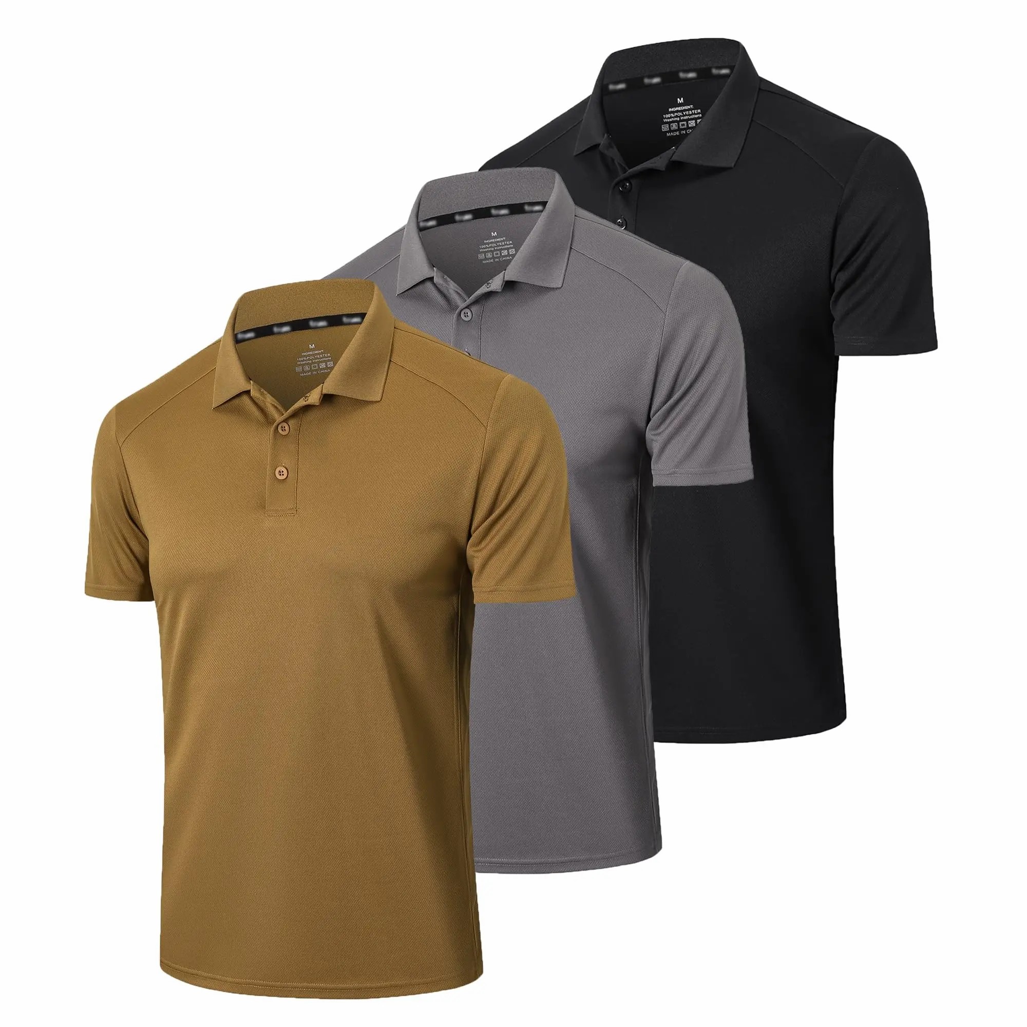 Men's Moisture Wicking Polo Shirt – Breathable Athletic Short Sleeve Collared Top