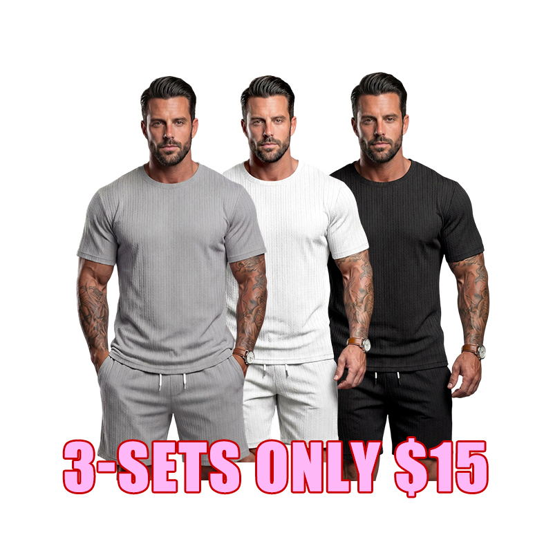 🌴 Men's Textured 2-Piece Summer Lounge Set
