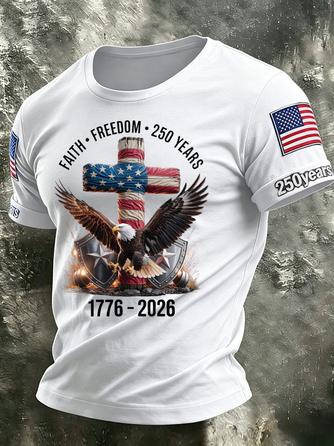 Men'S America Flag Printed Casual T-Shirt