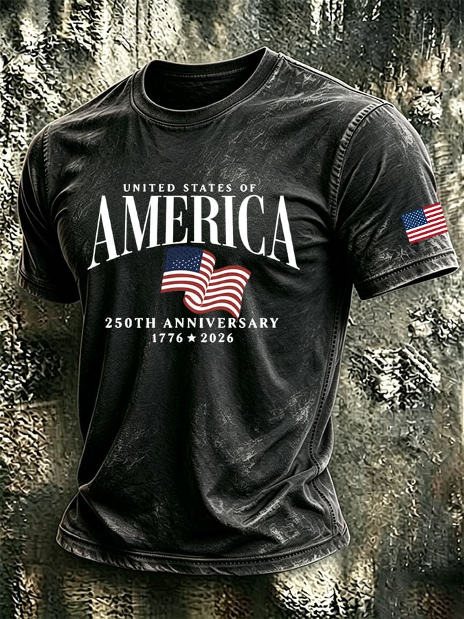 Men's Retro Print Short-Sleeve T-Shirt