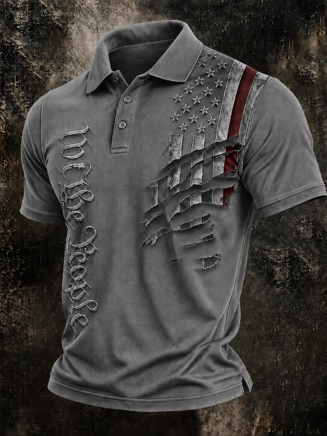 Men'S Retro American Patriots Independence Day 250Th Anniversary Commemorative Lapel Short Sleeved Shirt