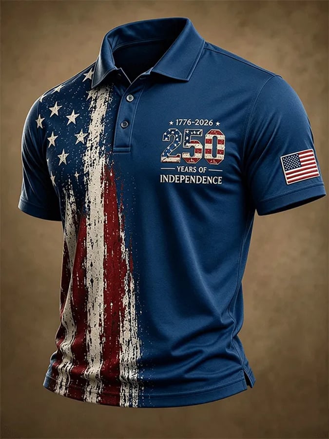 Men's 1776-2026 250 Years Of Independence Print Polo Shirt