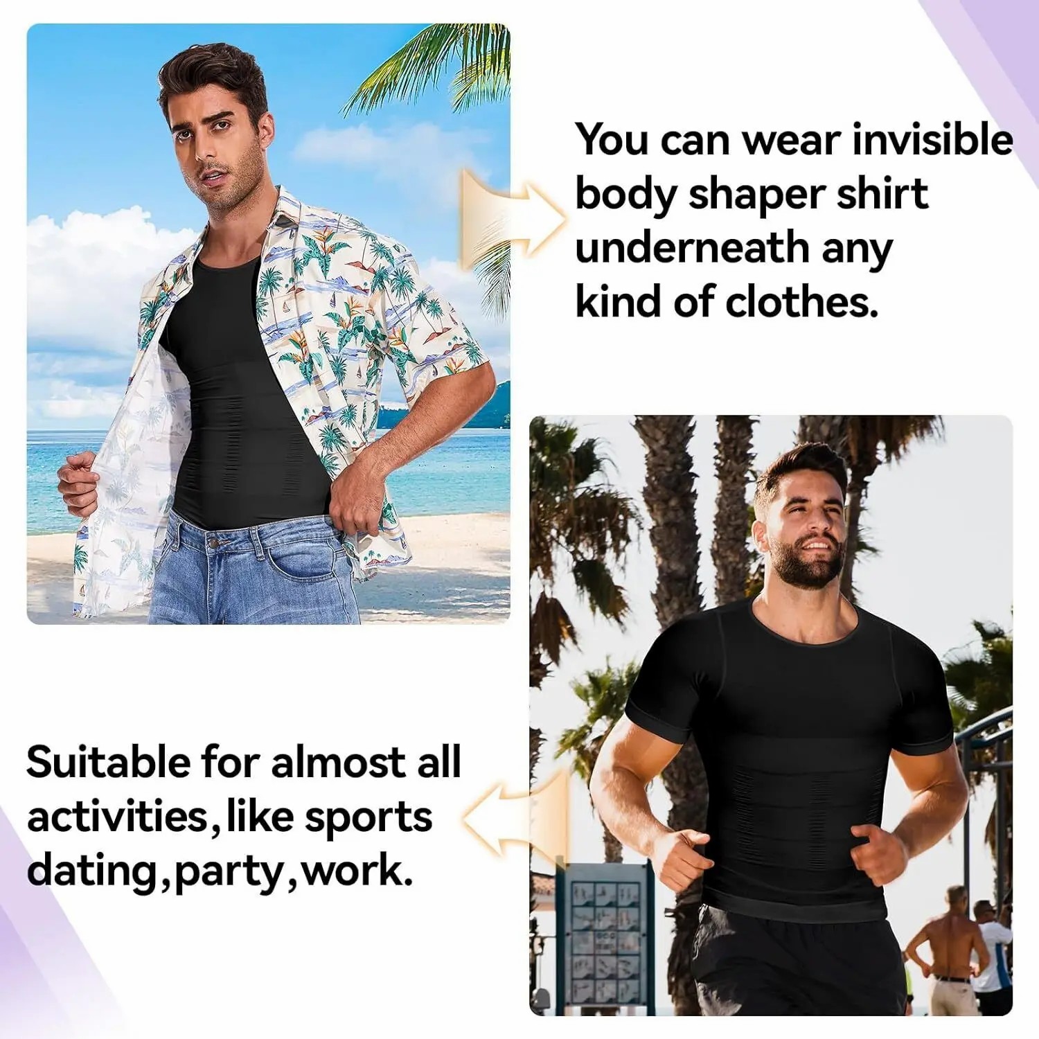 Men Shaping Shirts Body Shaper,Men Short Sleeve Shirt