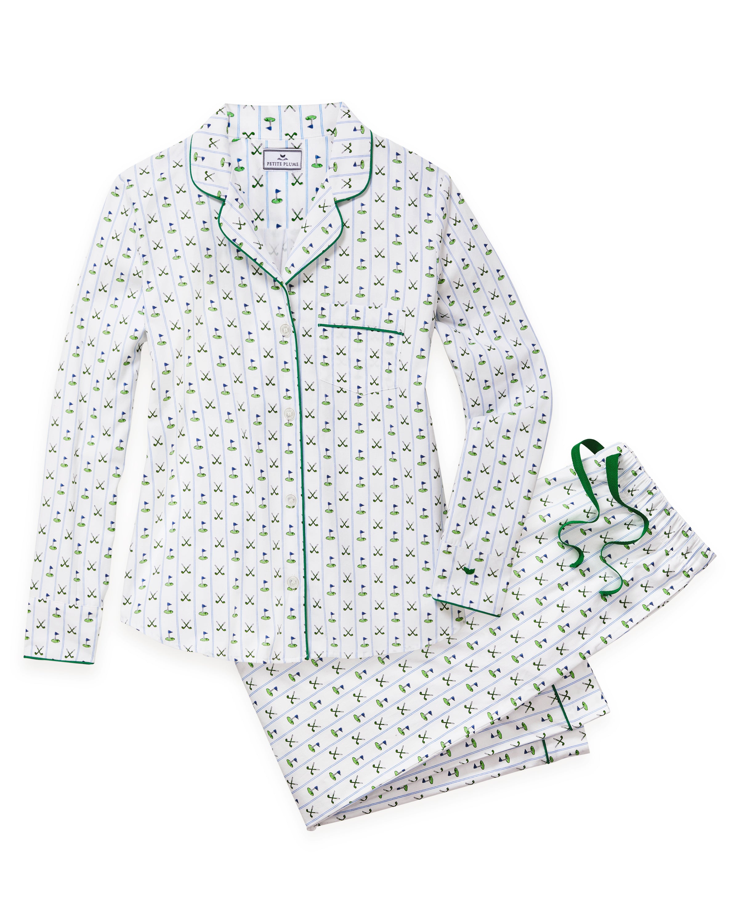 Women's Twill Pajama Set in Fairway Stripe